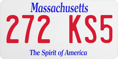 MA license plate 272KS5