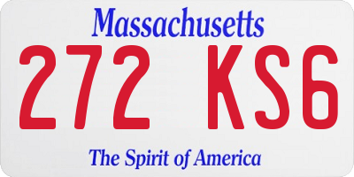 MA license plate 272KS6