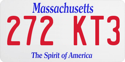 MA license plate 272KT3