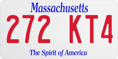 MA license plate 272KT4