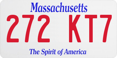 MA license plate 272KT7