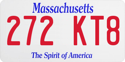 MA license plate 272KT8