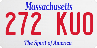 MA license plate 272KU0