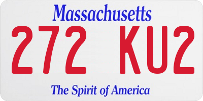 MA license plate 272KU2