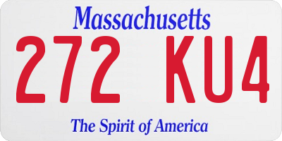 MA license plate 272KU4