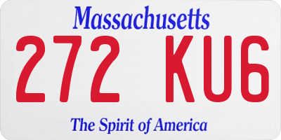 MA license plate 272KU6