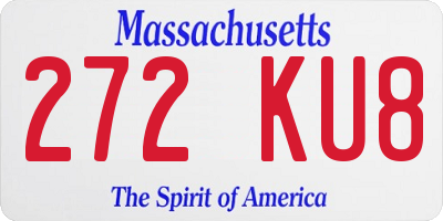 MA license plate 272KU8