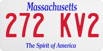MA license plate 272KV2