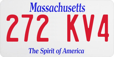 MA license plate 272KV4