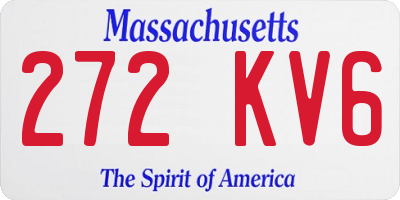 MA license plate 272KV6