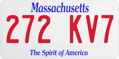 MA license plate 272KV7