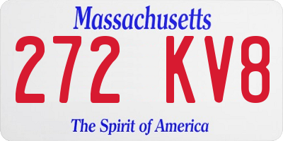 MA license plate 272KV8