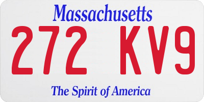 MA license plate 272KV9