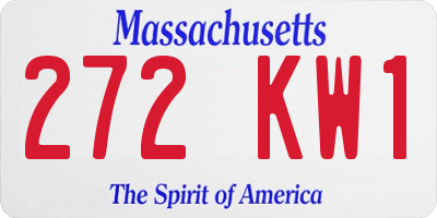 MA license plate 272KW1