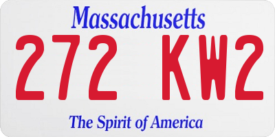 MA license plate 272KW2