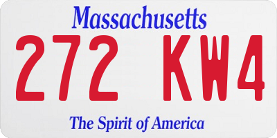 MA license plate 272KW4