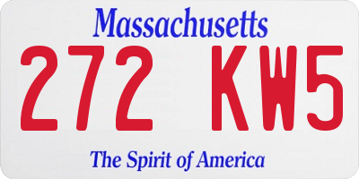 MA license plate 272KW5