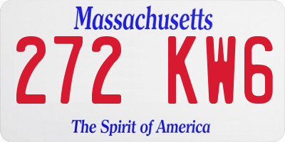 MA license plate 272KW6
