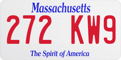 MA license plate 272KW9