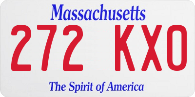 MA license plate 272KX0