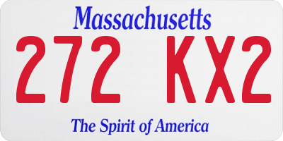 MA license plate 272KX2