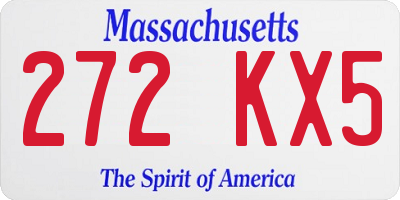 MA license plate 272KX5