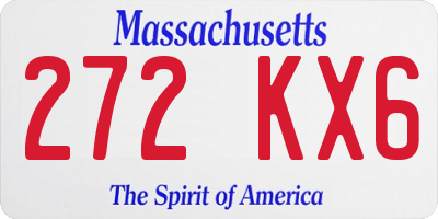 MA license plate 272KX6