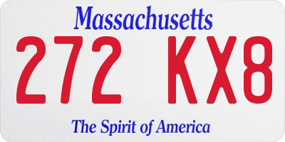 MA license plate 272KX8
