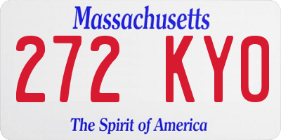 MA license plate 272KY0