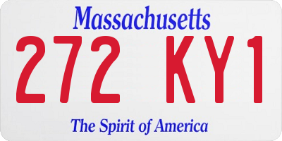 MA license plate 272KY1
