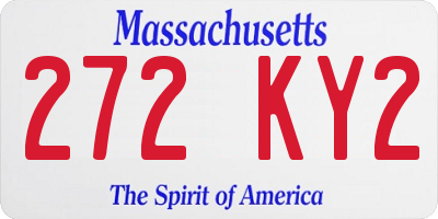 MA license plate 272KY2