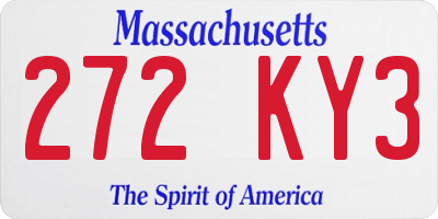 MA license plate 272KY3