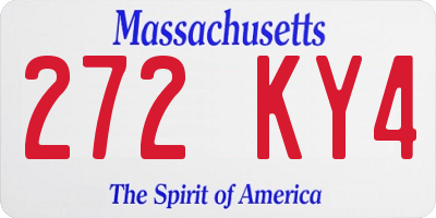 MA license plate 272KY4