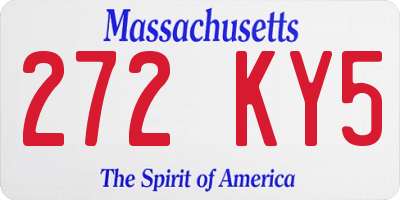 MA license plate 272KY5