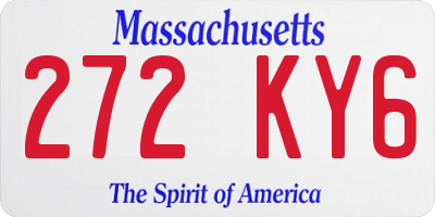 MA license plate 272KY6