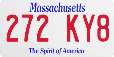 MA license plate 272KY8