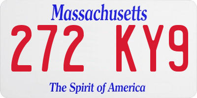 MA license plate 272KY9