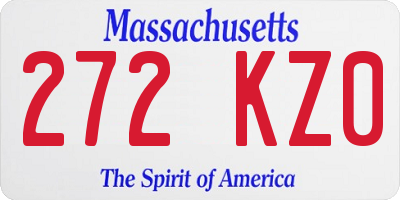 MA license plate 272KZ0