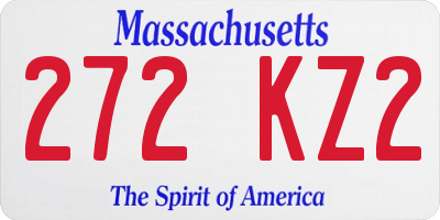 MA license plate 272KZ2