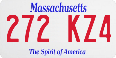 MA license plate 272KZ4
