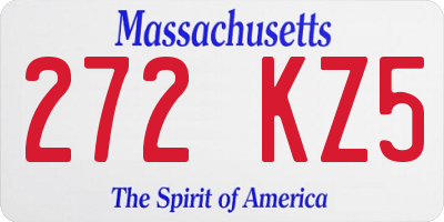 MA license plate 272KZ5