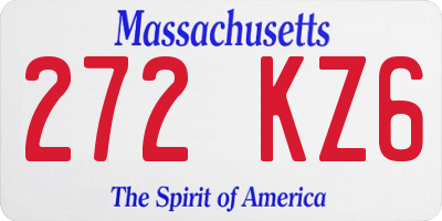 MA license plate 272KZ6