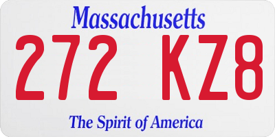 MA license plate 272KZ8