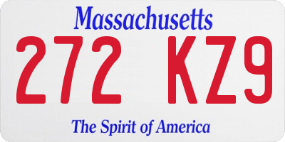 MA license plate 272KZ9