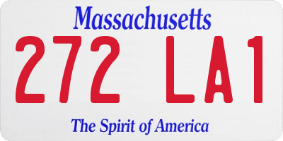MA license plate 272LA1