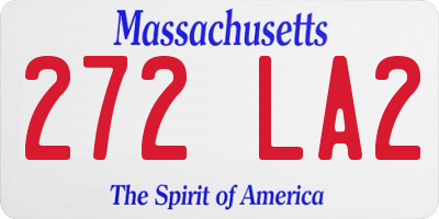 MA license plate 272LA2