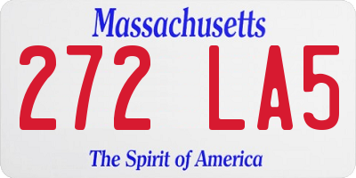 MA license plate 272LA5
