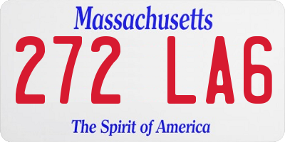 MA license plate 272LA6