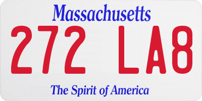 MA license plate 272LA8