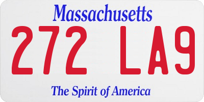 MA license plate 272LA9